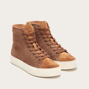 NWT Frye Tan Suede & Canvas Lace up Sneakers